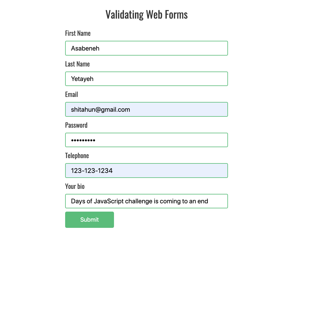 form validation